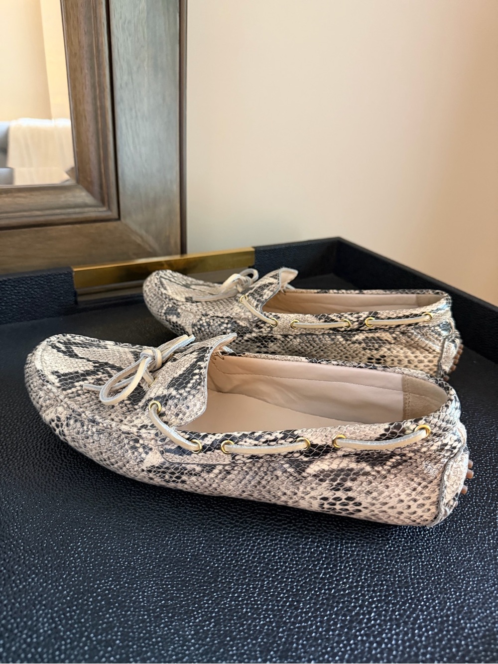 Women's Snake Print Driving Moccasin Women's Snake Print Driving Moccasin Flats